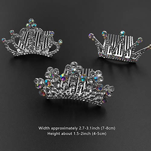 Corona De 3 Tiaras Plateadas Nodg Con Peine Para El Pelo, Mi