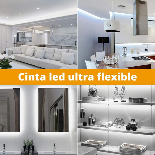 Imagen 2 de 9 de Cinta Tira Luces Led Exterior 5 Metros Luz Fria Calida Ip65