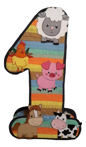 Piñata Animales De La Granja Numeros