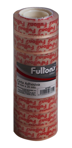 Pack 8 Cintas Adhesiva  18mmx20 Mt Transparente  Fultons