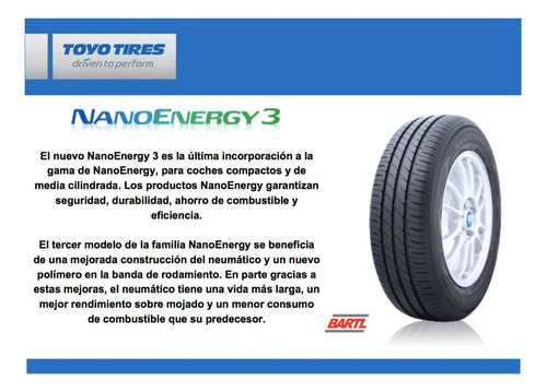 Cubierta 195/65/14 Toyo Neo 3 Balanceada Neumático
