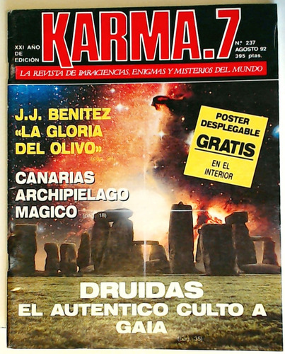 Revista Karma 7 N237 Agosto 92. Druidas El Autentico Culto 