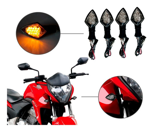Imagem 1 de 6 de 4 Piscas Led Seta Esportivo Moto Universal Factor 125