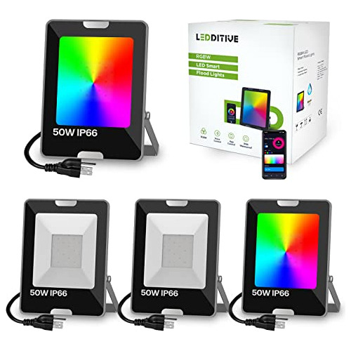 Foco Led Inteligente Rgb De 50w Equivalente 500w Exteri...