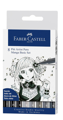 Faber-castel Pitt Artist Manga Bolígrafos, Tonos Gris, 8