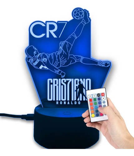 Lámpara Led 3d Cr7 Cristiano Ronaldo Gran Regalo Para Fans! 