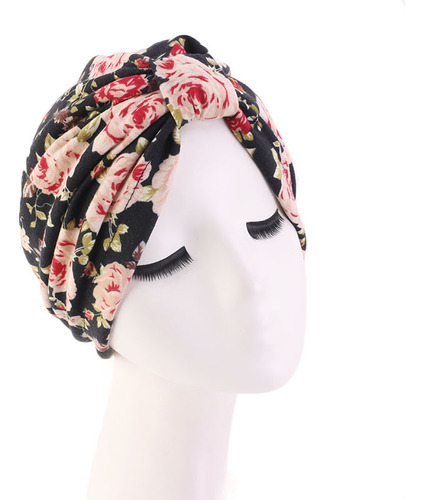 Gorro Turbante De Estilo Nacional Beige Con Forro De Satén