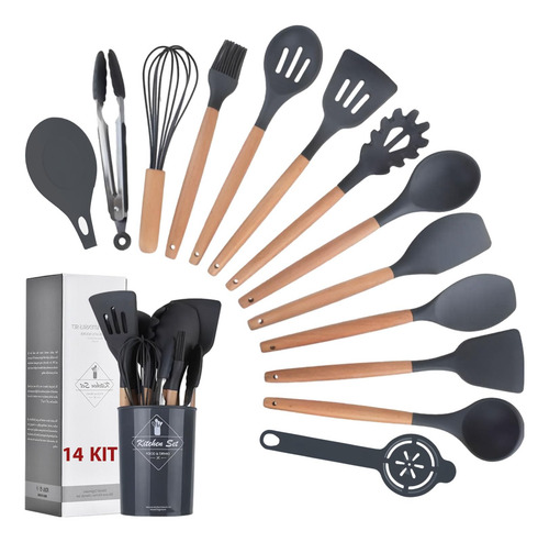 14 Pcs Juego De Utensilios De Cocina De Siliconajuego De