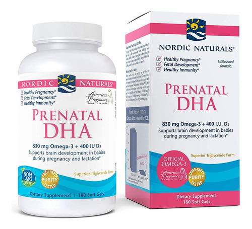 Nordic Naturals | Cha pré-natal | 830mg/400i.u | 180 g de sabor suave e sem sabor
