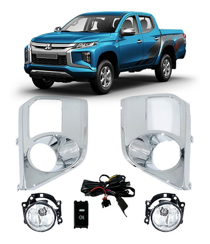Imagen 1 de 3 de Kit Neblineros Cromo L200 Work 2019 - 2020 / Envió Gratis
