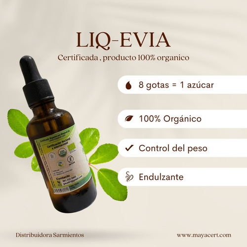 Stevia Liquida Organica Certificada Liq-evia 50 Ml