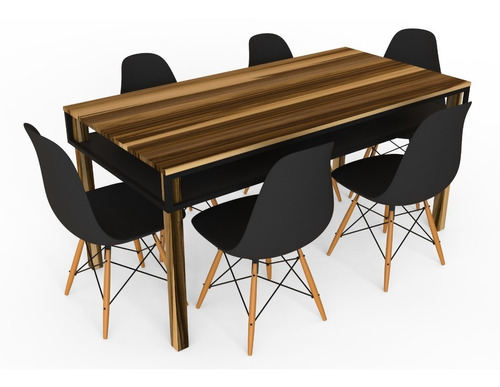 Mesa De Comedor Estilo Industrial 160 X 85 Madera Guayubira