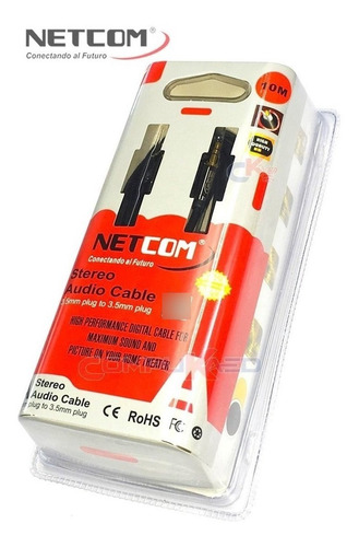 Cable Plug Jack 3.5mm Netcom De Audio Stereo De 10 Metros