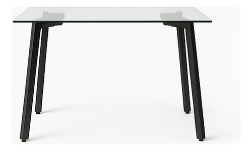 Mesa De Comedor Tap Tapa De Vidrio 120x80cm Negro