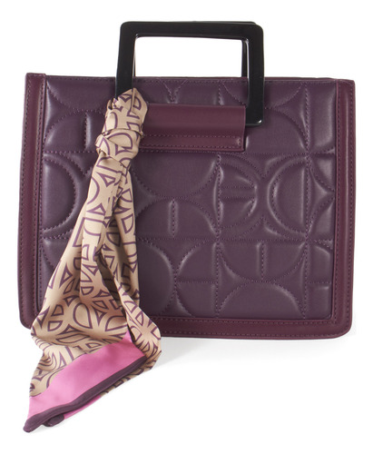 Bolsa Satchel Cloe Para Mujer Acolchada Maneral De Acrílico Color Violeta