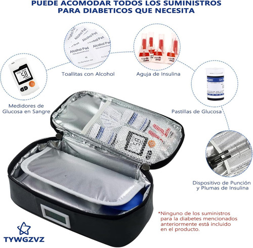 Nevera For Insulina Con Pantalla Digital Y 2 Bolsas De Hielo