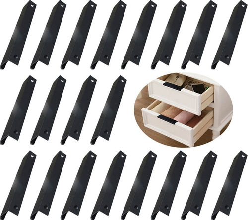 15 Cm Jaladera Oculta Perfil L Para Cajon Puerta Negro 20pzs