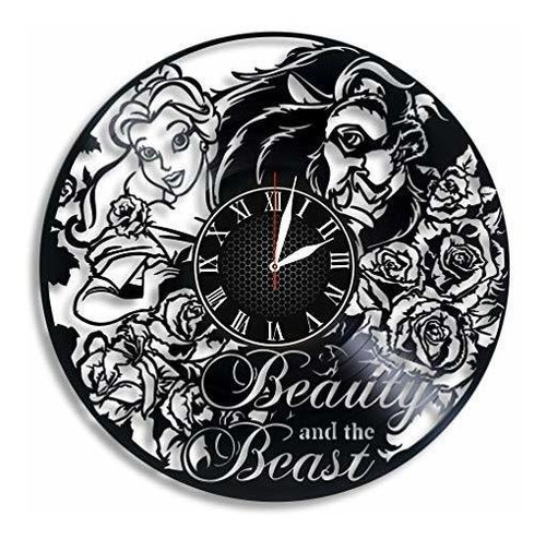 Reloj De Pared De Vinilo Con Diseño De Bella Y La Bestia, Re