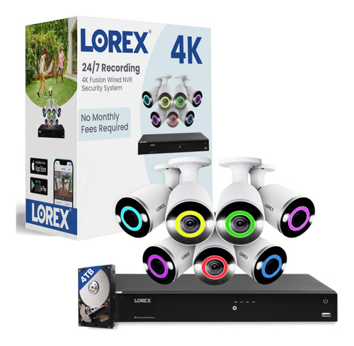 Lorex Sistema De Cámara De Seguridad Fusion 4k Con Nvr De 4