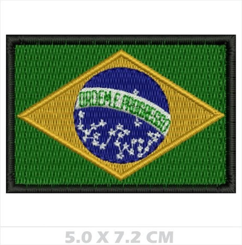 Imagem 1 de 2 de Patch Bordado Bandeira Do Brasil