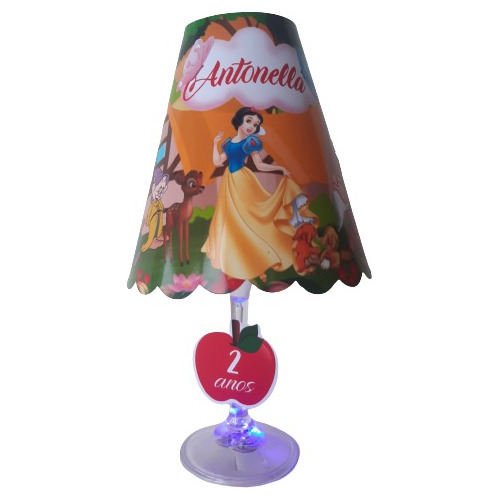 Branca De Neve Abajur Na Taça Com Led Pisca Papel Foto 230g