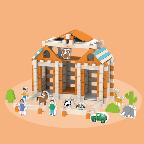 120 Pçs Diy Modelo De Construção Kits De Casa De Madeira
