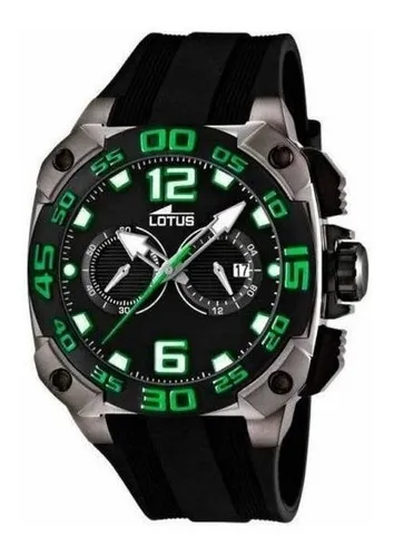 Reloj Lotus de hombre deportivo cronógrafo en negro, con correa de silicona  15791/7.