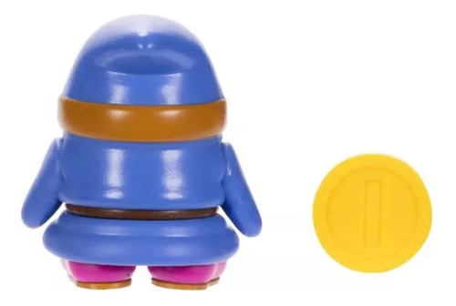 Mario Jakks 4 Pulgadas Shy Guy Azul Con Moneda Raro