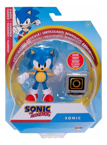 Sonic Clasico Figura Articulada Con Accesorio De 4 Pulgadas