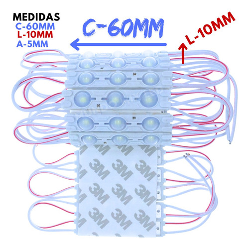 600pçs Módulo Led 7025 12v 1,7w 3led Com Lente Neutro 4000k