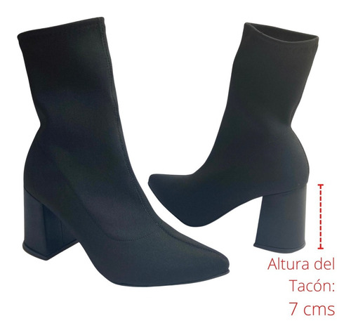 Imagen 4 de 10 de Botin Stretch Felipe Rentería Tacón 7cms Botas Mujer Moda