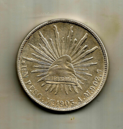 Moneda De Plata Un Peso 1903 A.m.. Porfirista