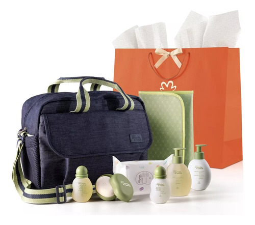 Conjunto Natura Mamãe E Bebê Com Bolsa