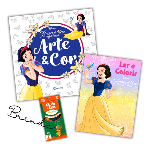 Kit Livro Para Ler E Colorir Com Diversão Disney Aprender Brincando - Auxilia Na Coordenação Motora