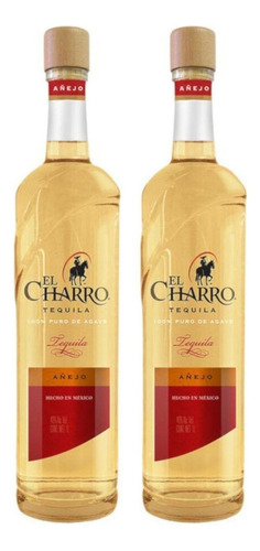 Pack De 2 Tequila El Charro Añejo 100% 1 L