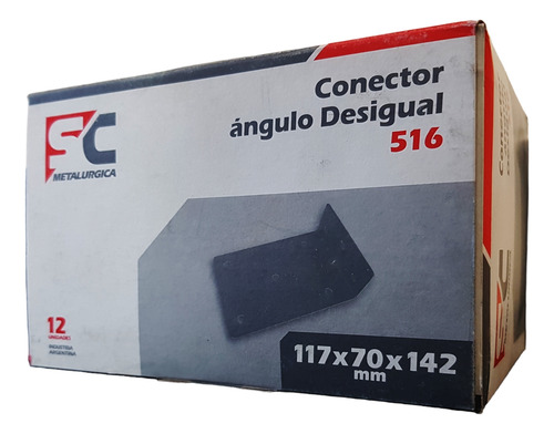 Conector Angulo Desigual 117 X 70 X 142mm X 12 Unidades