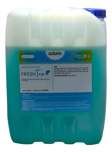 Jabón Líquido Para Manos Bergamota Fresh Tea Aderix 20 L