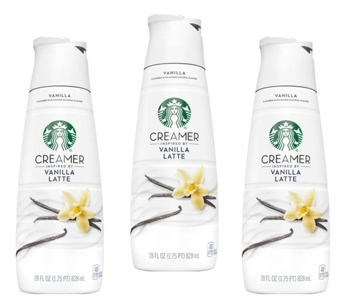 3 Pack Starbucks Crema Para Café Vainilla 828ml Importado