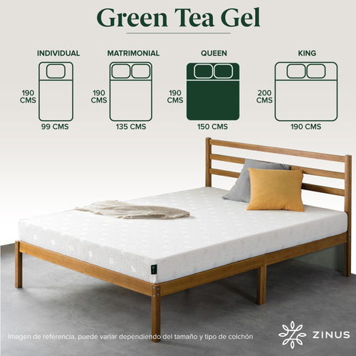 Zinus | Colchón Queen Memory Foam 15 Cm Alivia Presión