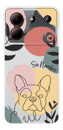 Funda Para Zte Para Mujer Bulldog Francés Minimal Con Nombre