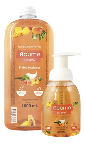 Jabon Liquido Ecume Espuma Frutos Tropicales 1l + 300 Ml