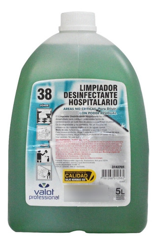 Limpiador Desinfectante Hospitalario X 5 Lts | Valot Oficial