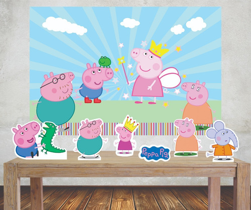 Imagem 1 de 5 de Painel Banner E Display Festa Decoração Peppa Pig 140x200