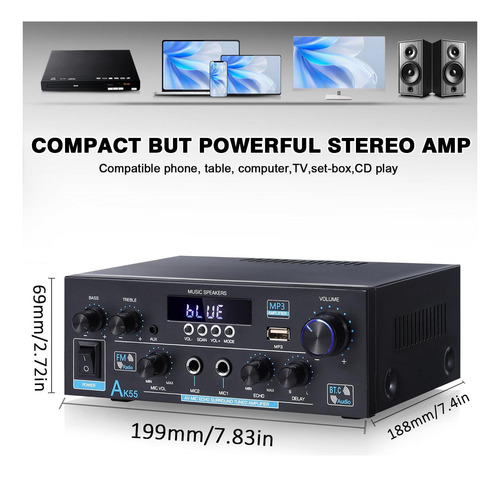 Woopker Ak55 Bluetooth 50 20 Canal 450w Power Stereo Para