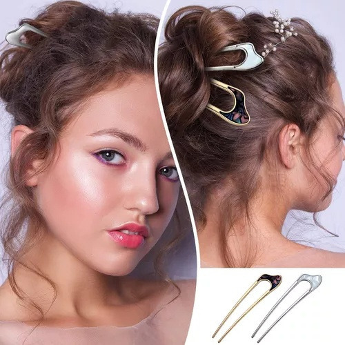 // 8 Grampos De Cabelo Em Forma De U De Metal Francês Em