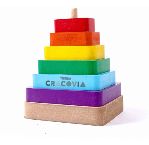 Juego Torre Madera Didáctica Colores Motricidad Fina Promo