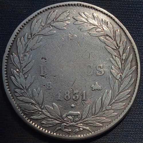 Francia 5 Francs 1831 Corona Plata 5 Francos Napoleon