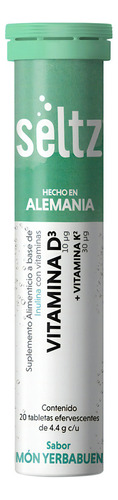 Vitamina D3 + K2 Seltz Tabletas Efervescentes Sabor Limón Yerbabuena