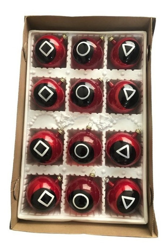 12 Esferas Navideñas Del Juego Del Calamar Vidrio Soplado