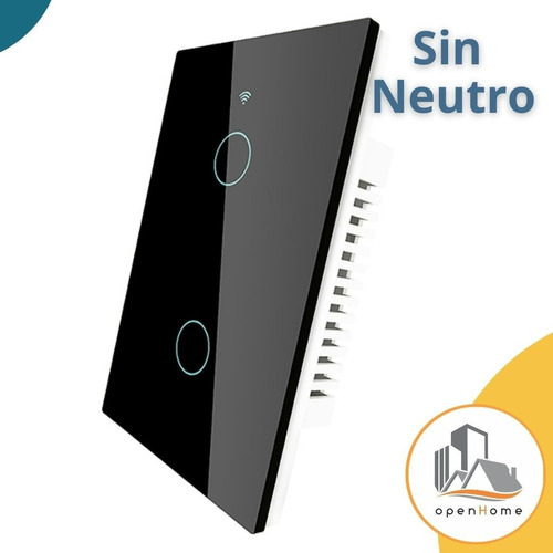 Interruptor De Luz Táctil Wifi 2c | Sin Neutro | Tuya Smart